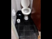 Preview 5 of Sassy girl making a mess in public bathroom . girl pissing