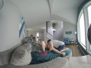 Preview 4 of Voyeur VR - Fucking My Boyfriend in His Living Room - Jess & James