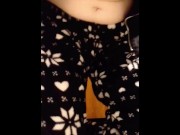 Preview 2 of Gushing- casual pajamas and hoodie, fingering until I squirt all over - goth pawg masturbation