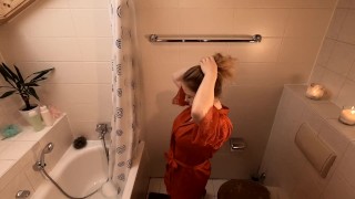 VOYEUR in the BATH! Horny roommate fucks me hard all over the bathroom!