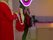 Preview 2 of Santa Claus Fucked Lustful Girl as a Gift for the New Year and Cum Hard!