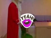 Preview 4 of Santa Claus Fucked Lustful Girl as a Gift for the New Year and Cum Hard!