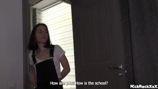 My slutty stepsister trains on me to seduce her college teachers (Subtitles)