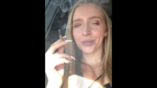 BLONDE GIRL WITH BRACES SMOKES JOINT BLOWS CLOUDS  // BLONDE BUNNY