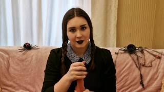 "Wednesday" from "The Addams" Shows you how to Jerk Off and Pleasure yourself [JOI]