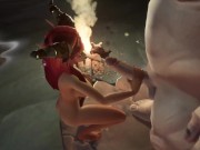 Preview 2 of Sexy redhead elf rides Ogre Cock | Warcraft Parody