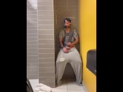 Preview 1 of Found a new public restroom to piss on myself and cum