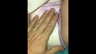 Wifey shows her tits and soaks her diaper for me 
