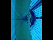 Preview 2 of solarium girl masturbating while tanning