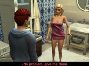 Preview 1 of Sims 4, my voice, Seducing milf step mom was fucked on washing machine by her step son