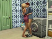 Preview 4 of Sims 4, my voice, Seducing milf step mom was fucked on washing machine by her step son