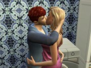 Preview 5 of Sims 4, my voice, Seducing milf step mom was fucked on washing machine by her step son