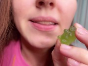 Preview 2 of Gummy bears eatng chewing swallowing ASMR