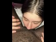 Preview 5 of Interracial amateur Couple Vocal FTM Trans Blowjob W Gf Giant Clit/dick Bussy W orgasms Jockpussy