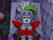 Preview 6 of Black guy tits fuck Roxanne Wolf Five Nights at Freddy's Security Breach tits job cum in her mouth