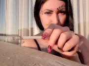 Preview 4 of Sexy smoking from Dominatrix Nika. Mistress loves to smoke and blow smoke in your face.