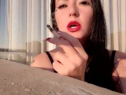 Preview 5 of Sexy smoking from Dominatrix Nika. Mistress loves to smoke and blow smoke in your face.