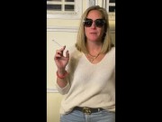 Preview 3 of Sexy Suburban Milf Power Smoking in the Garage