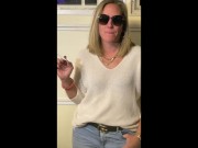 Preview 6 of Sexy Suburban Milf Power Smoking in the Garage