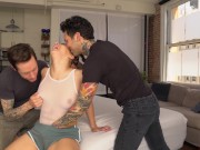Preview 2 of Gia Derza DP threesome with Small Hands and Owen Gray DeepLush