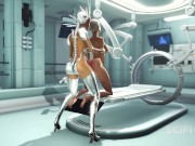 Preview 5 of Sex android futanari plays with a sexy blonde in the sci-fi med bay