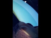 Preview 3 of She shows off in the car in front of the truck drivers then masturbates