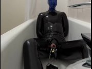 Preview 4 of Breathplay & electrostimulation in my black latex catsuit