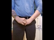 Preview 2 of Hung cock piss and show-off in work trousers