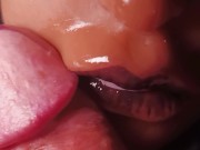 Preview 2 of POV Close up face fuck and cum on lips