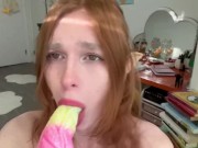 Preview 3 of Elf girl gags on bad dragon toy