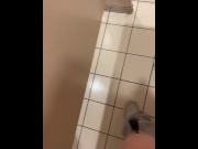 Preview 1 of Cumming in men’s rooms with cruising men in each stalls next to me