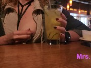 Preview 2 of Flashing My Tits In Public Turns Me On So I Fingered Myself In Front of Everyone