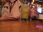 Preview 6 of Flashing My Tits In Public Turns Me On So I Fingered Myself In Front of Everyone