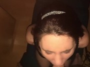 Preview 4 of A small submissive cocksucker gives me a blowjob and I cum profusely in her mouth