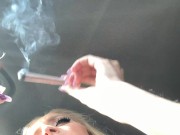 Preview 2 of CANNABIS SMOKER GODDESS DRIVING SAN FRANCISCO SMOKING LOTS OF WEED SFW CLOSE UP | ASHLYN GODDESS