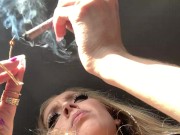Preview 5 of CANNABIS SMOKER GODDESS DRIVING SAN FRANCISCO SMOKING LOTS OF WEED SFW CLOSE UP | ASHLYN GODDESS