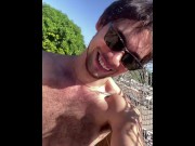 Preview 5 of masturbating on the roof while my neighbors watch me part #1