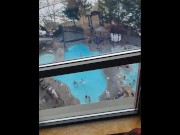 Preview 1 of Scarlet Winters gives best public blowjob in plain view of the hotel pool and ski resort - LEAK