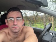Preview 1 of Advent calendar 6 Risky play with a dildo in the car in public