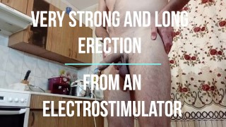 His FIRST ELECTRO ESTIM HANDSFREE huge cumshot! She controlls his cock and ass! (teaser)