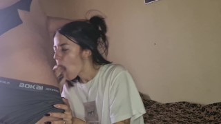 She likes to suck my cock and swallow my cum