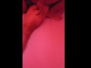 Preview 1 of Cuckold jerk off and lover hitting his wife hard