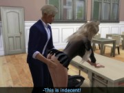 Preview 5 of Sims 4, teacher fuck Schoolgirl on table at detention