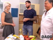 Preview 3 of DADDY4K. Kitchen is ideal place for old daddy to taste pussy of sons GF