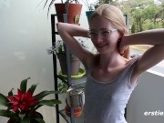 Preview 4 of Ersties: Cute Petite Blonde Masturbates On Her Deck