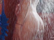 Preview 3 of WOWGIRLS Very cute girl Amber waking up and taking a shower in this hot video