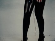 Preview 5 of dressing up latex cat woman swimsuit