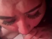 Preview 3 of SSBBW PLUMPER LATINA WIFE SLURPS GAWKS & SLOPPY DEEPTHROAT EATS CUM OFF TITS