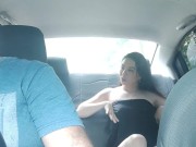 Preview 2 of My girlfriend strips and masturbates in my car at the Uber service