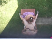 Preview 1 of Backyard Blowjob's - A View From Above As Missy Sucks George's Cock